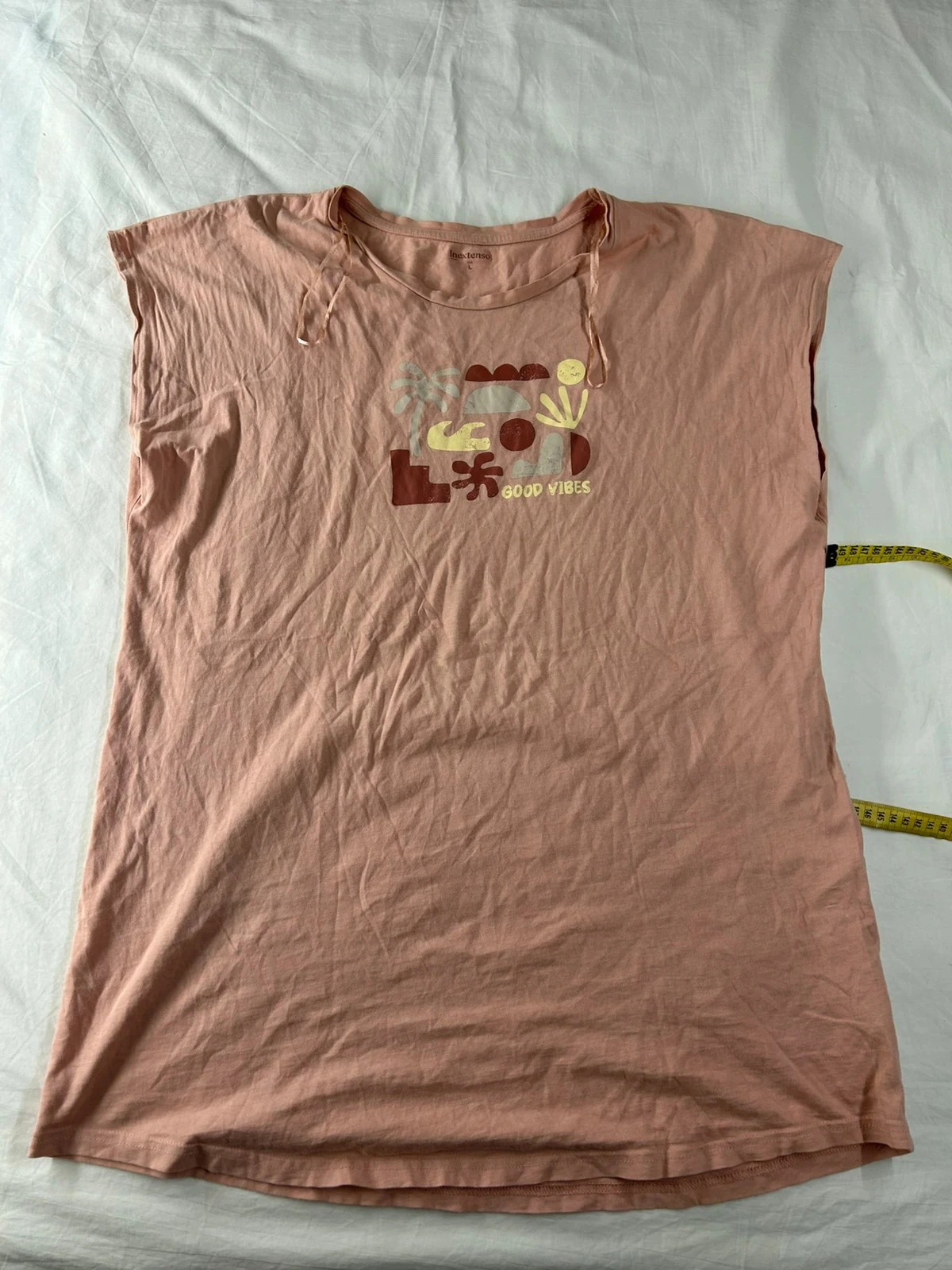 Blouse manches courtes rose corail in extenso taille L